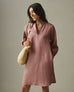 Women's Linen Tunic Dress - Burlwood